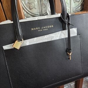 Marc Jacobs Black Leather Tote Bag